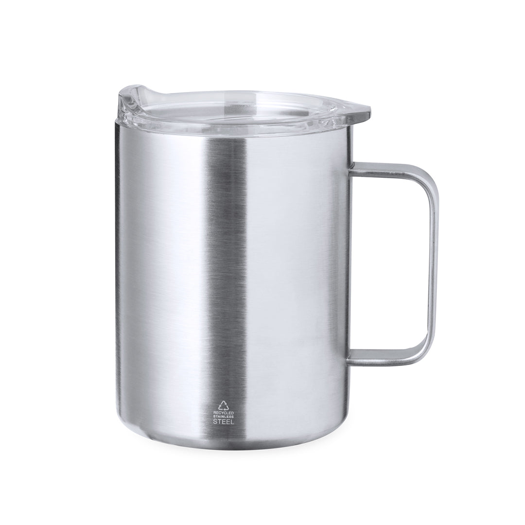 Tazza in acciaio con coperchio